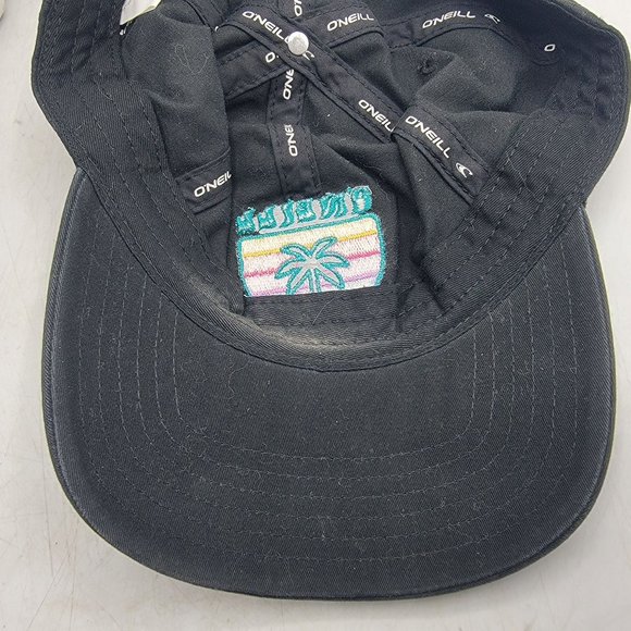 O’Neill Forum Dad Hat Black Outdoors Casual Palm Tree Casual Walking Comort - Picture 9 of 9